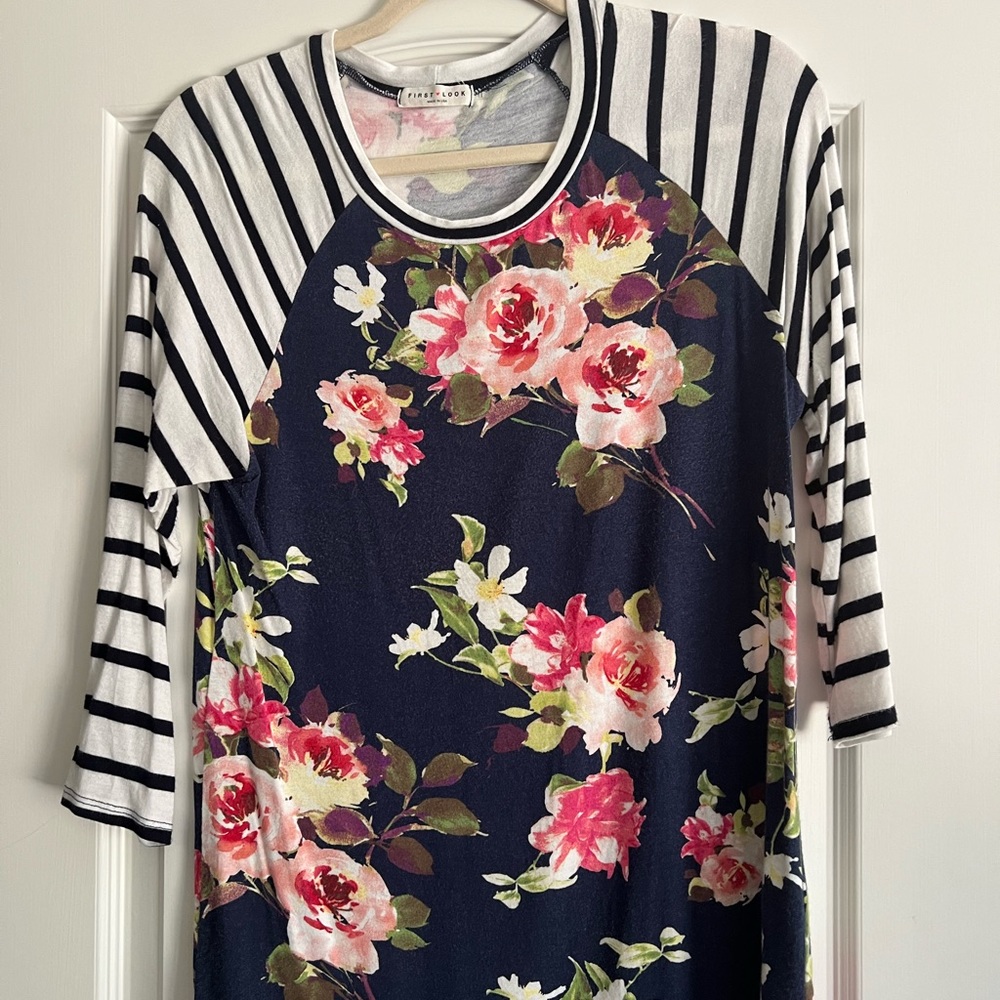 Navy Floral Tunic